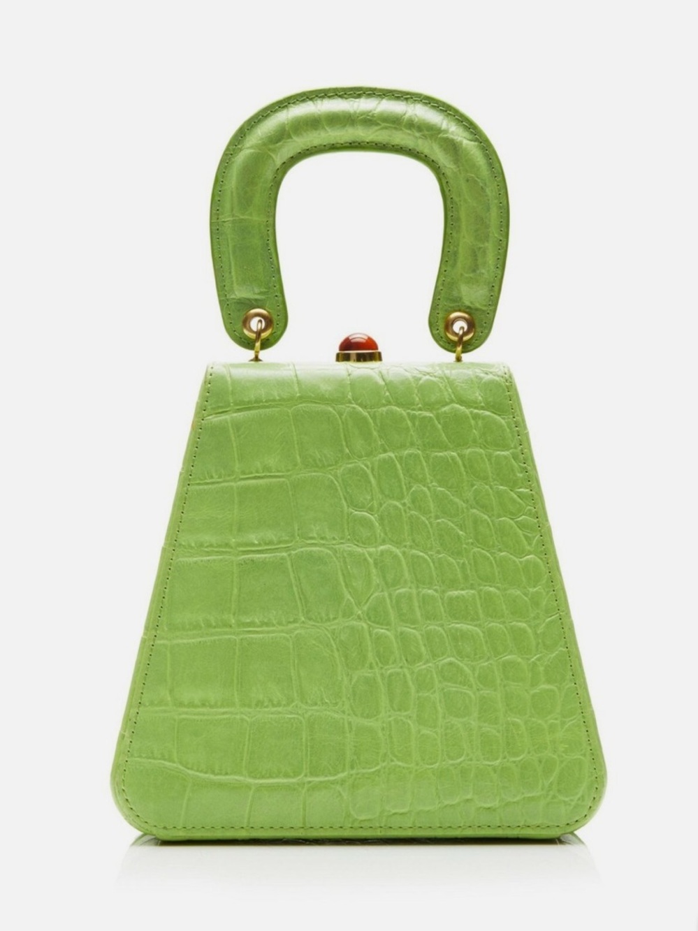 STAUD Mini Top-Handle Bag in Pistachio Green